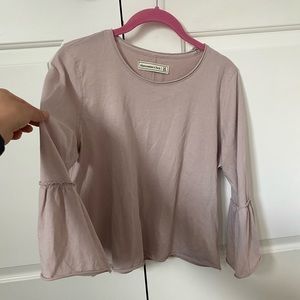 Pink blouse with flair sleeves